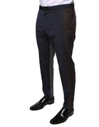 Dolce & Gabbana Black Cotton Wool Formal Dress Pants - Eljoys Fashion 