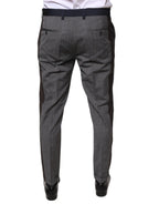 Dolce & Gabbana Black Cotton Wool Formal Dress Pants - Eljoys Fashion 