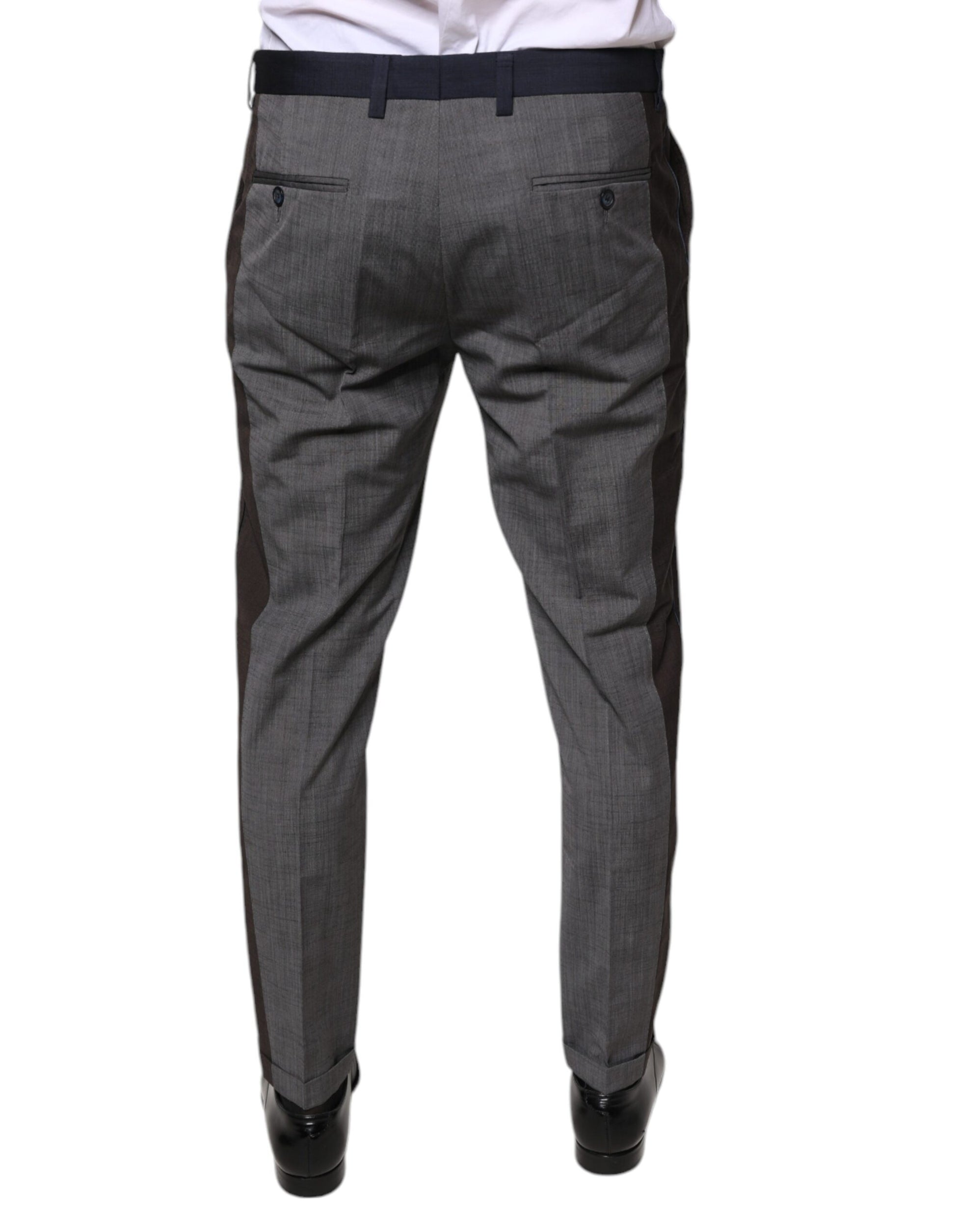 Dolce & Gabbana Black Cotton Wool Formal Dress Pants Dolce & Gabbana