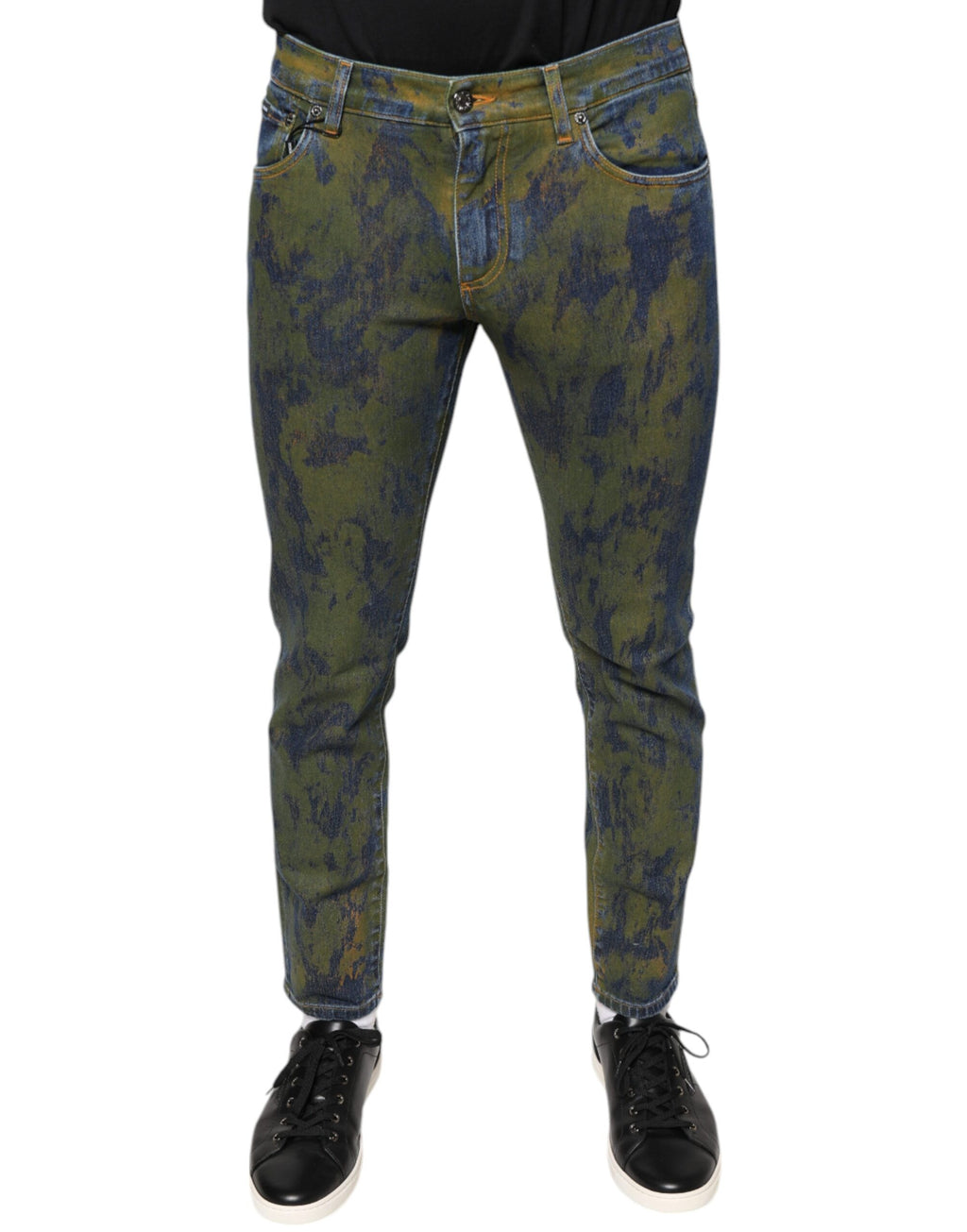 Dolce & Gabbana Blue Cotton Dye Slim Fit Men Denim Jeans - Eljoys Fashion 