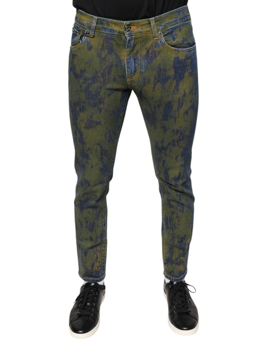 Dolce & Gabbana Blue Cotton Dye Slim Fit Men Denim Jeans Dolce & Gabbana