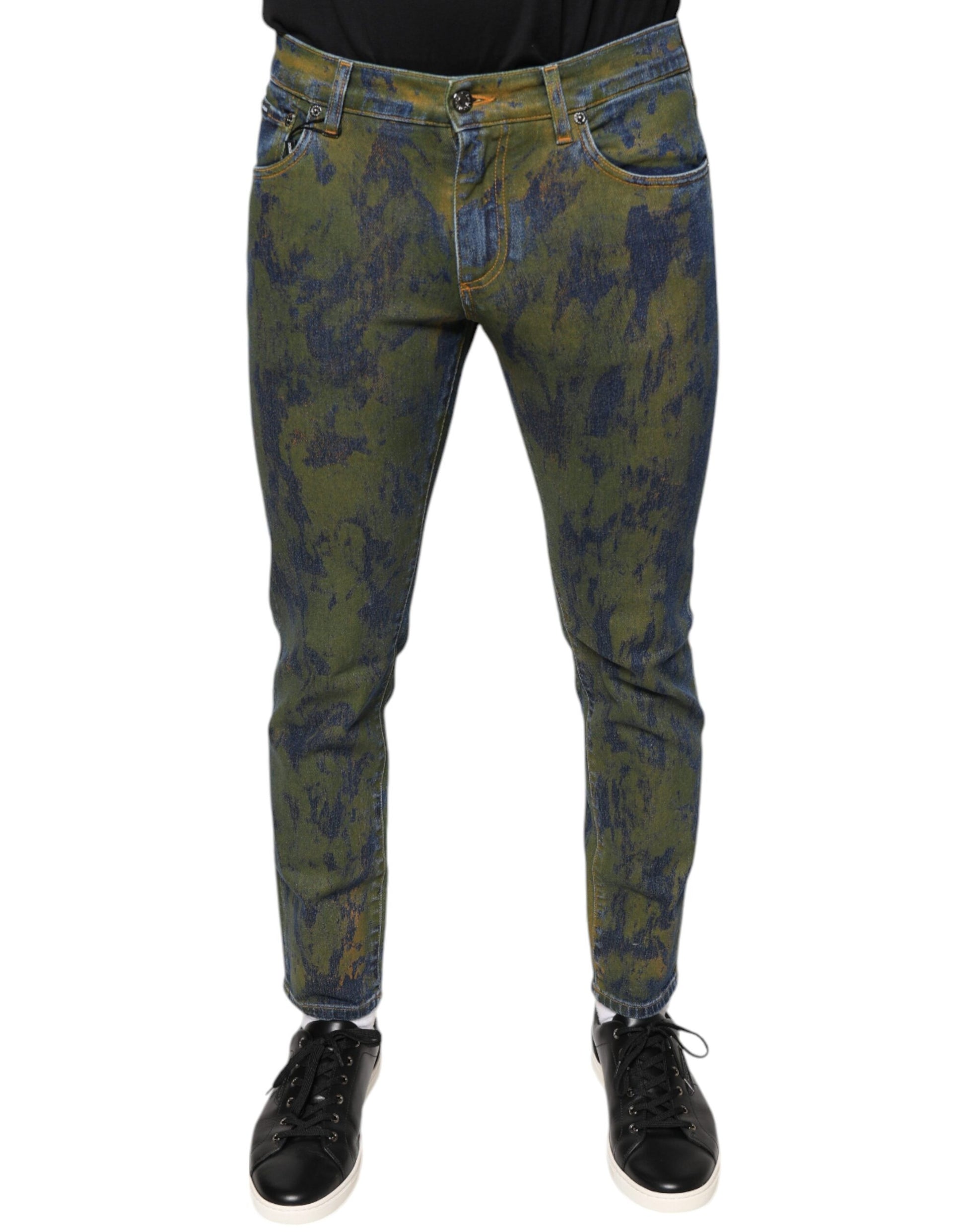 Dolce & Gabbana Blue Cotton Dye Slim Fit Men Denim Jeans Dolce & Gabbana