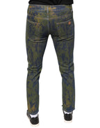 Dolce & Gabbana Blue Cotton Dye Slim Fit Men Denim Jeans - Eljoys Fashion 