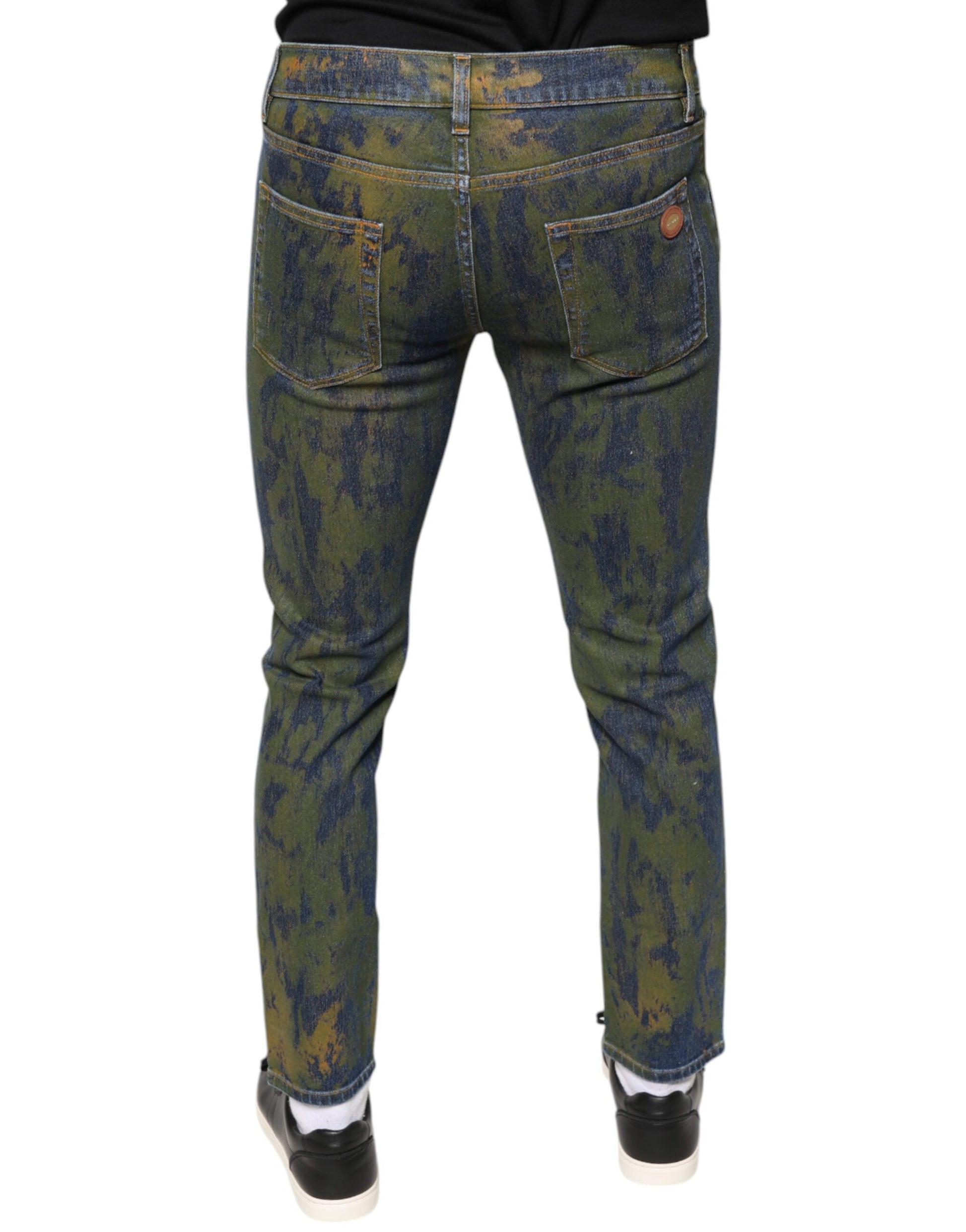Dolce & Gabbana Blue Cotton Dye Slim Fit Men Denim Jeans Dolce & Gabbana