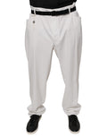 Brunello Cucinelli White Cotton Men Dress Tapered Pants - Eljoys Fashion 