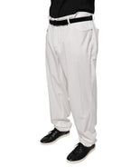 Brunello Cucinelli White Cotton Men Dress Tapered Pants - Eljoys Fashion 