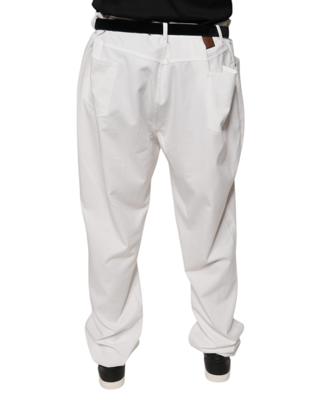 Brunello Cucinelli White Cotton Men Dress Tapered Pants - Eljoys Fashion 