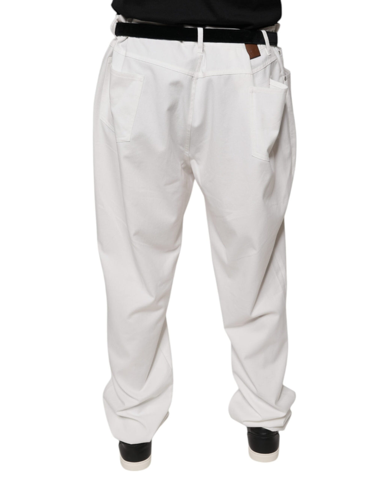 Brunello Cucinelli White Cotton Men Dress Tapered Pants - Eljoys Fashion 