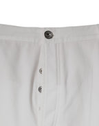 Brunello Cucinelli White Cotton Men Dress Tapered Pants - Eljoys Fashion 