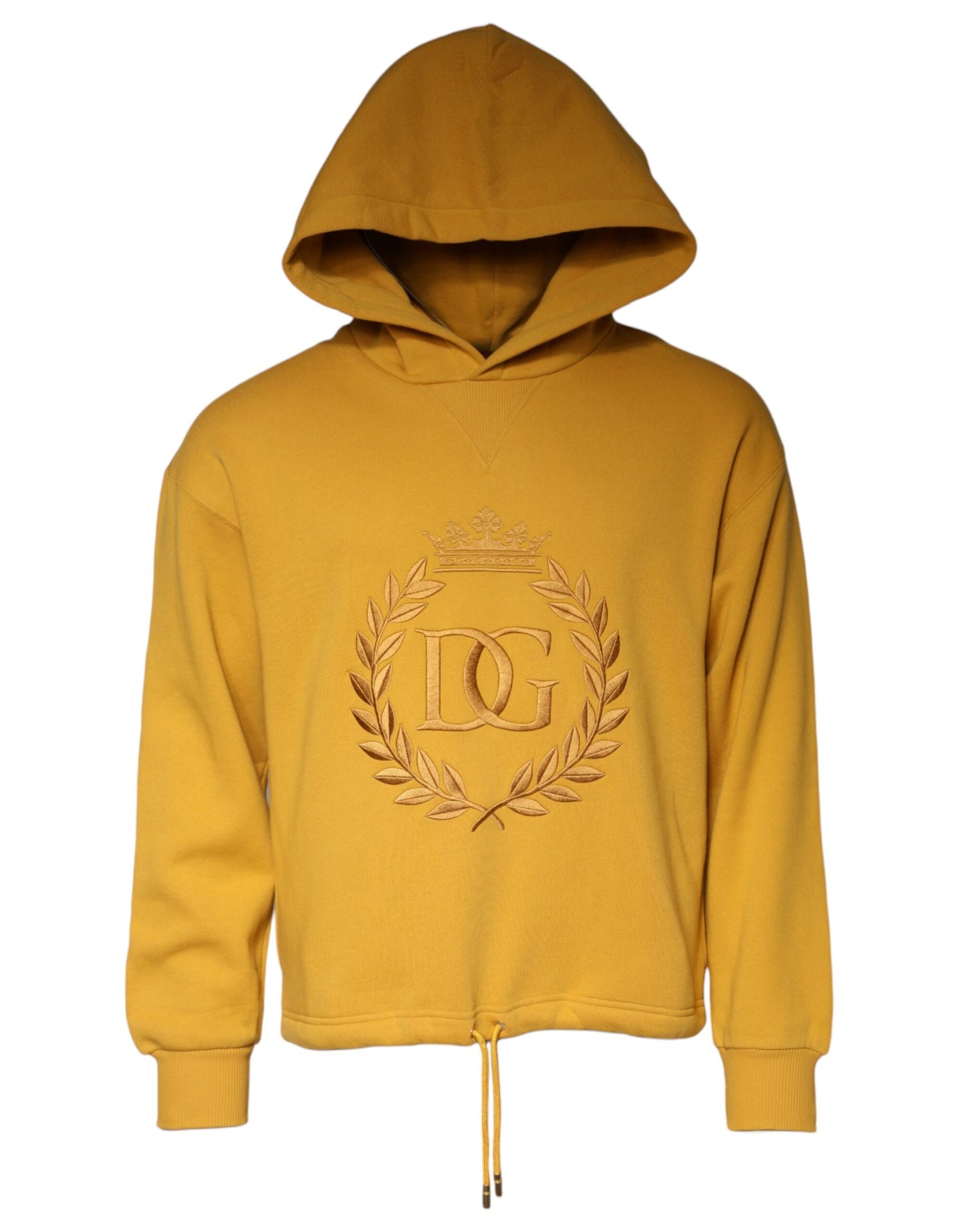 Dolce & Gabbana Mustard DG Hooded Men Sweatshirt Sweater Dolce & Gabbana