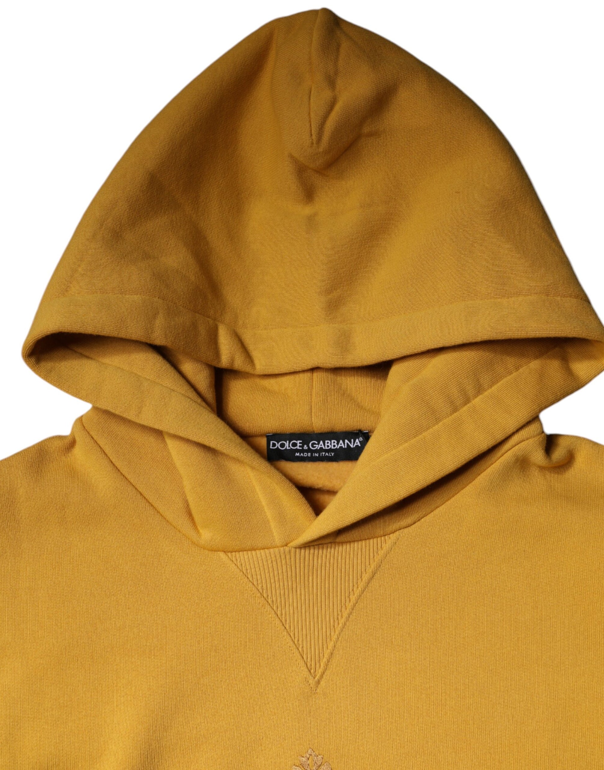 Dolce & Gabbana Mustard DG Hooded Men Sweatshirt Sweater Dolce & Gabbana