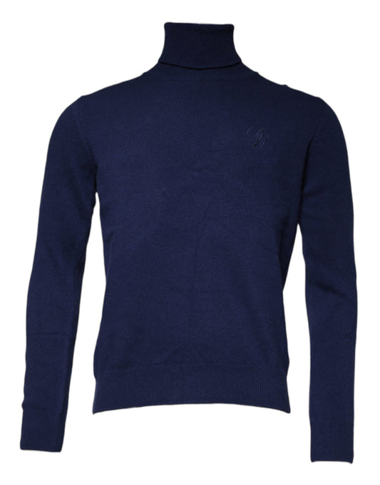 Dolce & Gabbana Blue Wool Knit Turtleneck Pullover Sweater Dolce & Gabbana