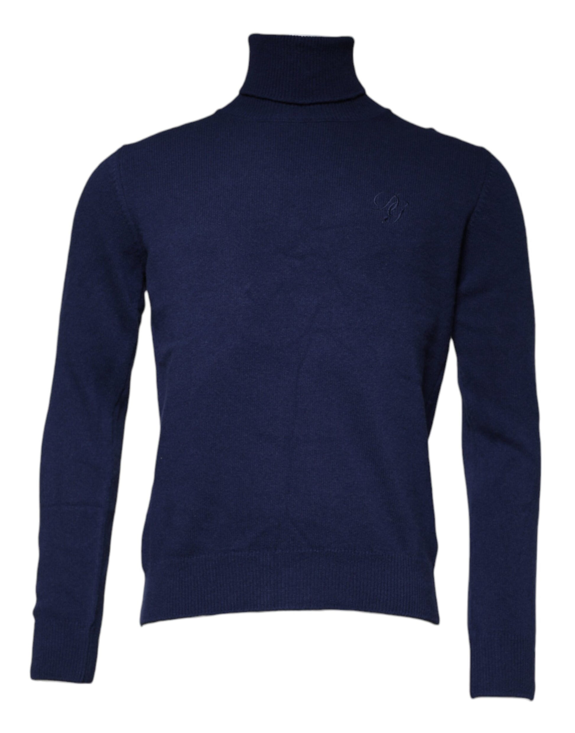 Dolce & Gabbana Blue Wool Knit Turtleneck Pullover Sweater Dolce & Gabbana