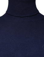 Dolce & Gabbana Blue Wool Knit Turtleneck Pullover Sweater - Eljoys Fashion 