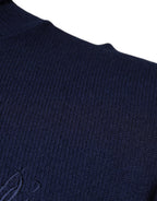 Dolce & Gabbana Blue Wool Knit Turtleneck Pullover Sweater - Eljoys Fashion 
