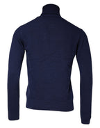 Dolce & Gabbana Blue Wool Knit Turtleneck Pullover Sweater - Eljoys Fashion 