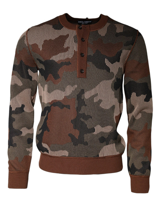 Dolce & Gabbana Multicolor Camouflage Men Pullover Sweater Dolce & Gabbana