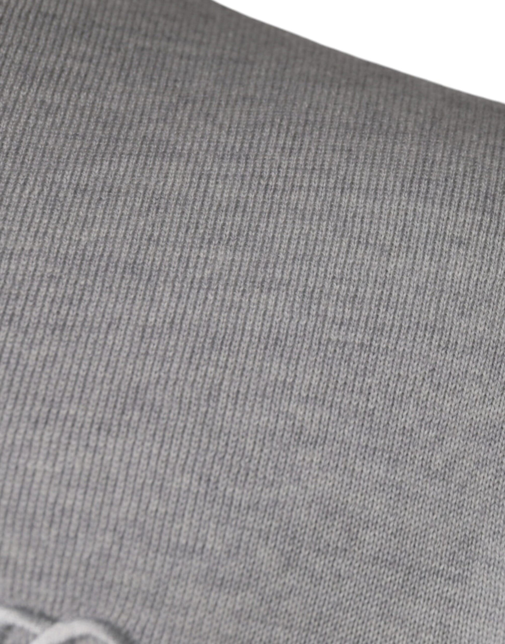 Dolce & Gabbana Light Gray Wool Crew Neck Pullover Sweater Dolce & Gabbana