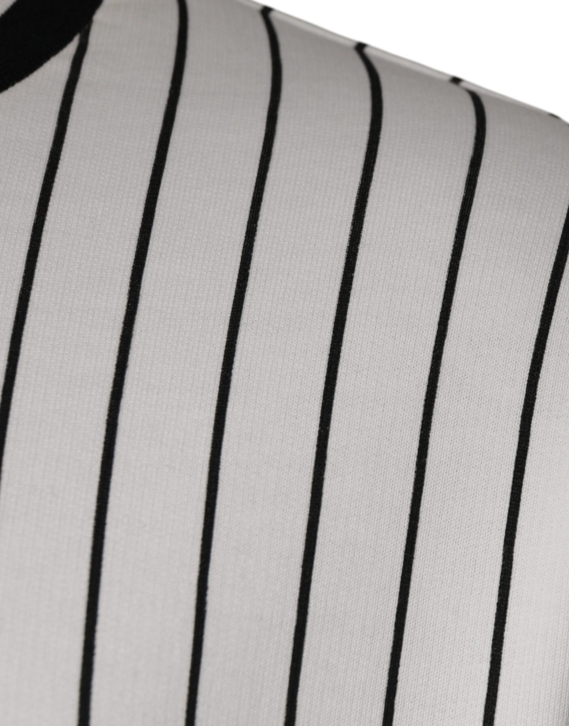 Dolce & Gabbana Black White Stripes Logo Sweatshirt Sweater Dolce & Gabbana