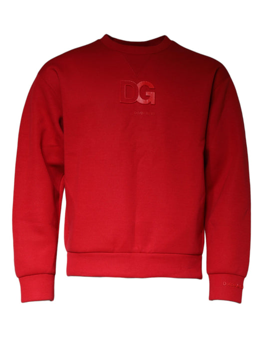 Dolce & Gabbana Maroon DG Logo Cotton Sweatshirt Sweater Dolce & Gabbana