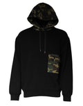 Dolce & Gabbana Black Camouflage Hooded Sweatshirt Sweater - Eljoys Fashion 