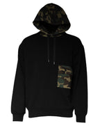 Dolce & Gabbana Black Camouflage Hooded Sweatshirt Sweater - Eljoys Fashion 