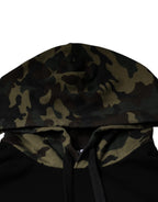 Dolce & Gabbana Black Camouflage Hooded Sweatshirt Sweater - Eljoys Fashion 