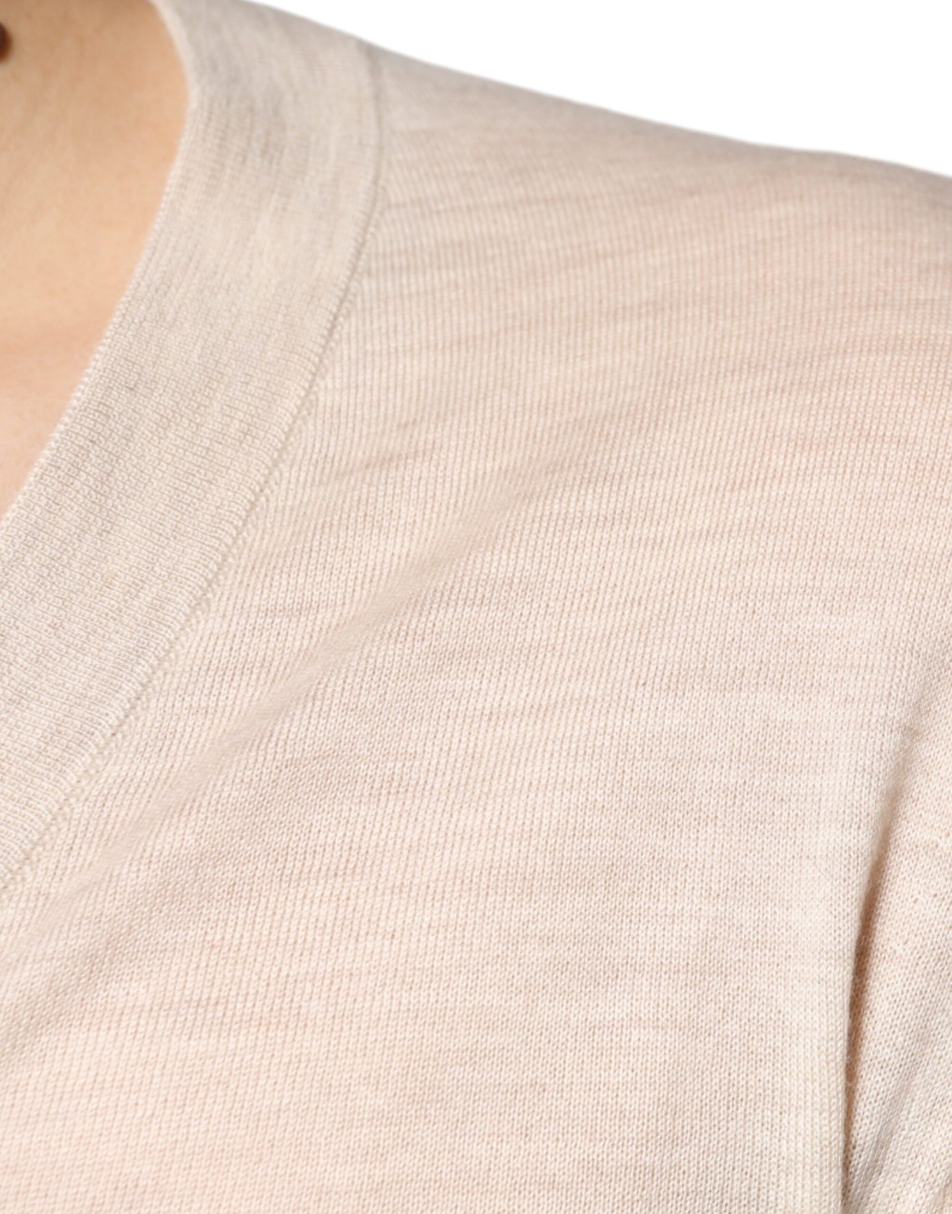 Dolce & Gabbana Beige Cashmere Button Down Cardigan Sweater Dolce & Gabbana