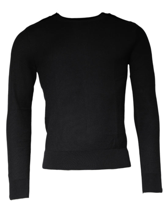 Dolce & Gabbana Black Long Sleeve Crew Neck Pullover Sweater Dolce & Gabbana