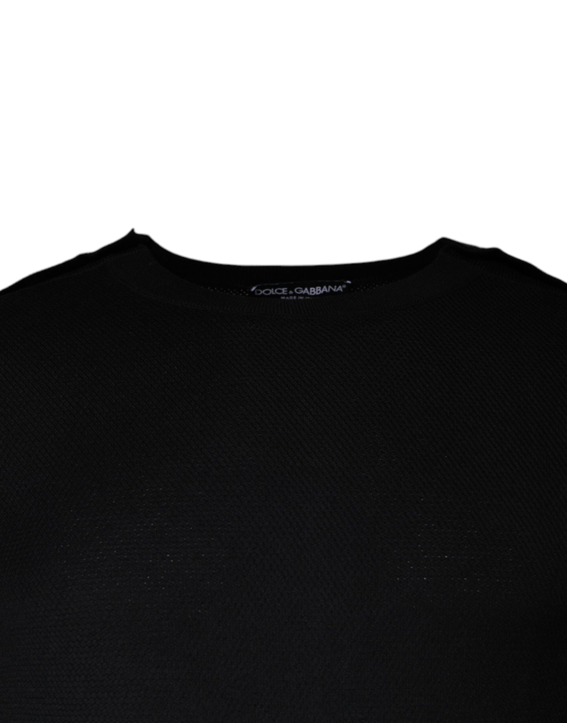 Dolce & Gabbana Black Long Sleeve Crew Neck Pullover Sweater Dolce & Gabbana