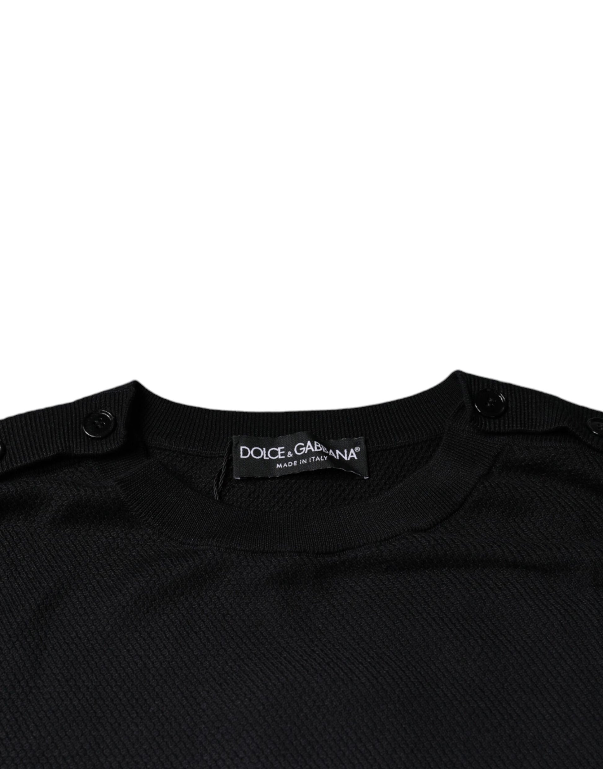 Dolce & Gabbana Black Long Sleeve Crew Neck Pullover Sweater Dolce & Gabbana