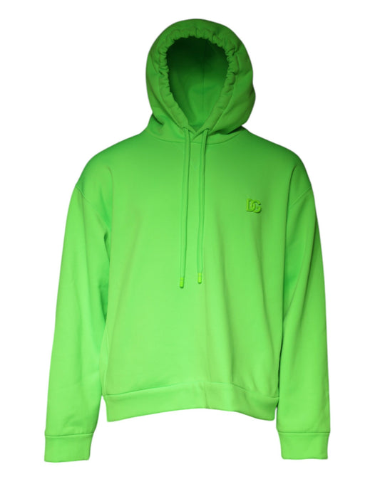 Dolce & Gabbana Green Logo Hooded Pullover Men Sweatshirt Sweater Dolce & Gabbana
