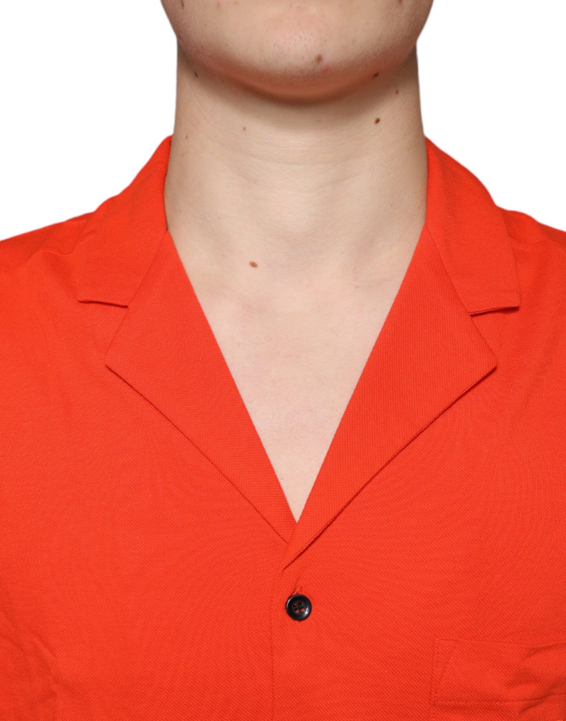 Dolce & Gabbana Orange Cotton Button Down Casual Polo Shirt Dolce & Gabbana