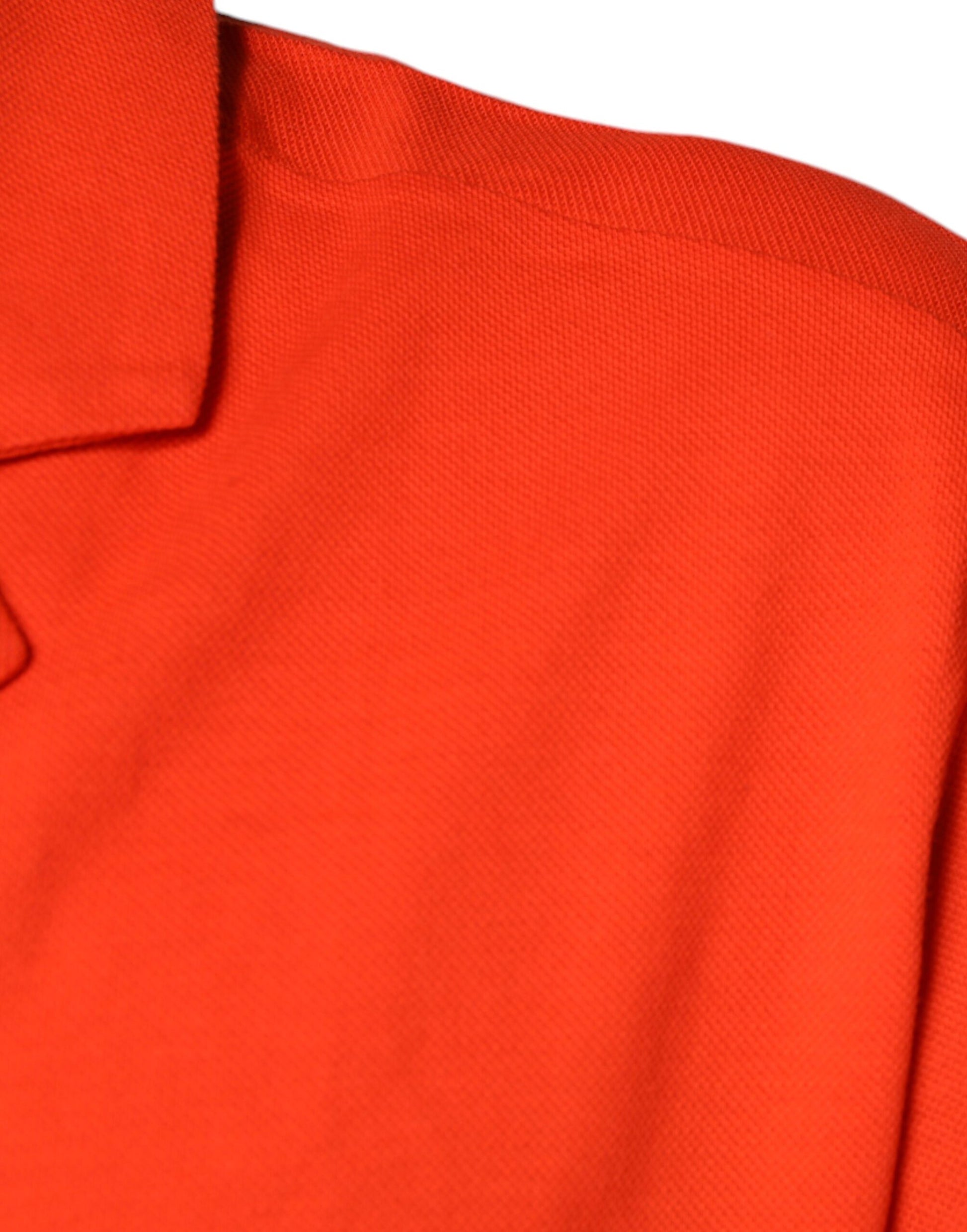 Dolce & Gabbana Orange Cotton Button Down Casual Polo Shirt Dolce & Gabbana