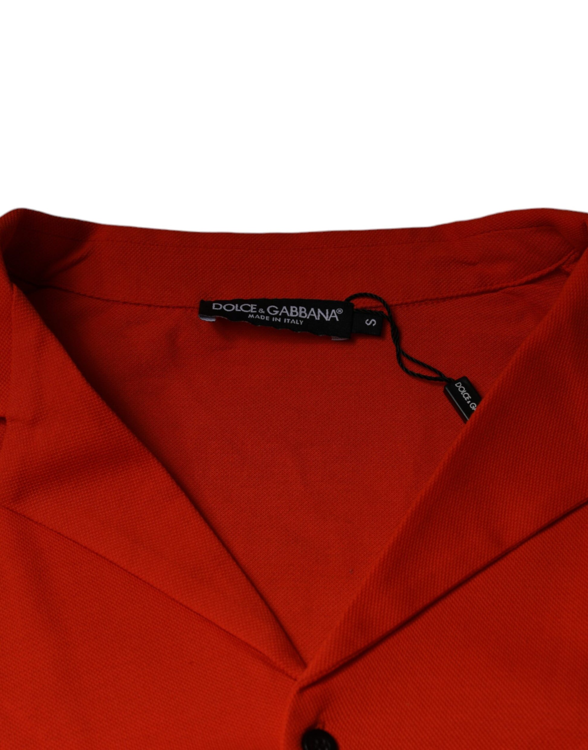 Dolce & Gabbana Orange Cotton Button Down Casual Polo Shirt Dolce & Gabbana
