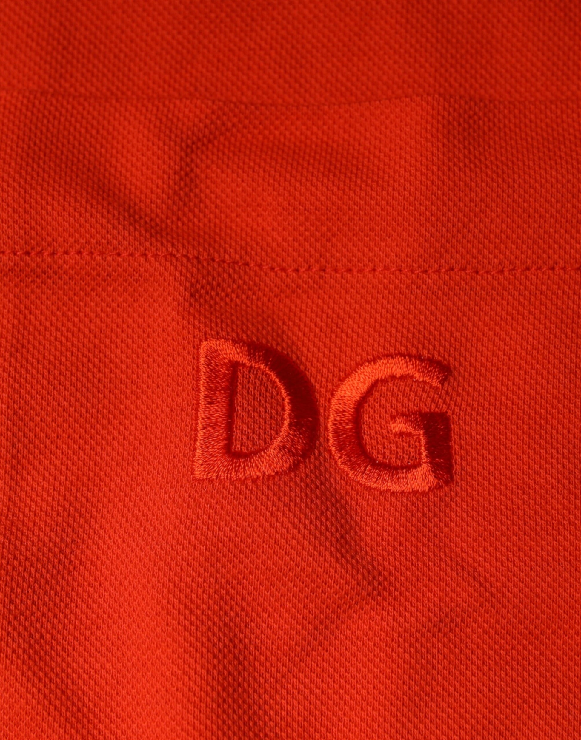 Dolce & Gabbana Orange Cotton Button Down Casual Polo Shirt Dolce & Gabbana