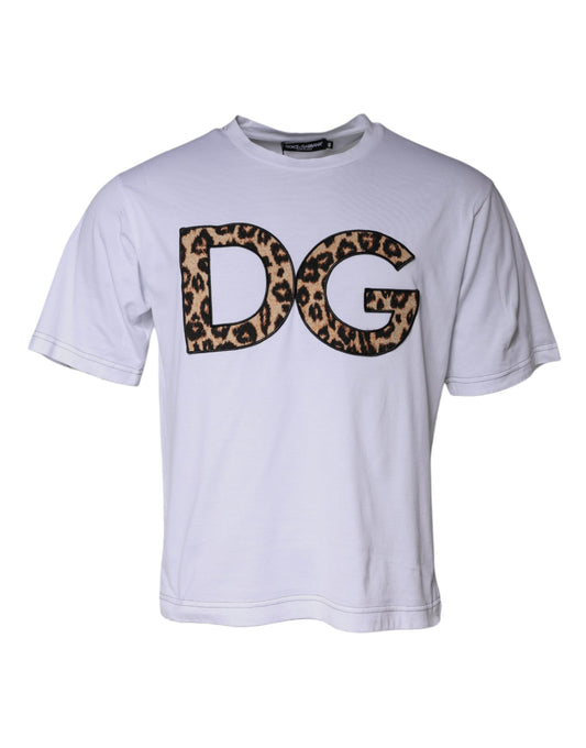 Dolce & Gabbana White DG Logo Cotton Shorts Sleeves T-shirt Dolce & Gabbana