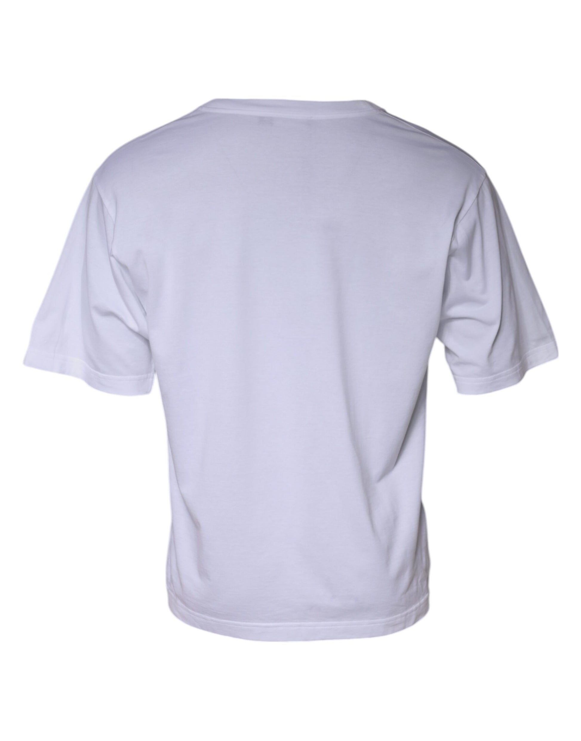 Dolce & Gabbana White Logo Patch Cotton Crew Neck T-shirt Dolce & Gabbana