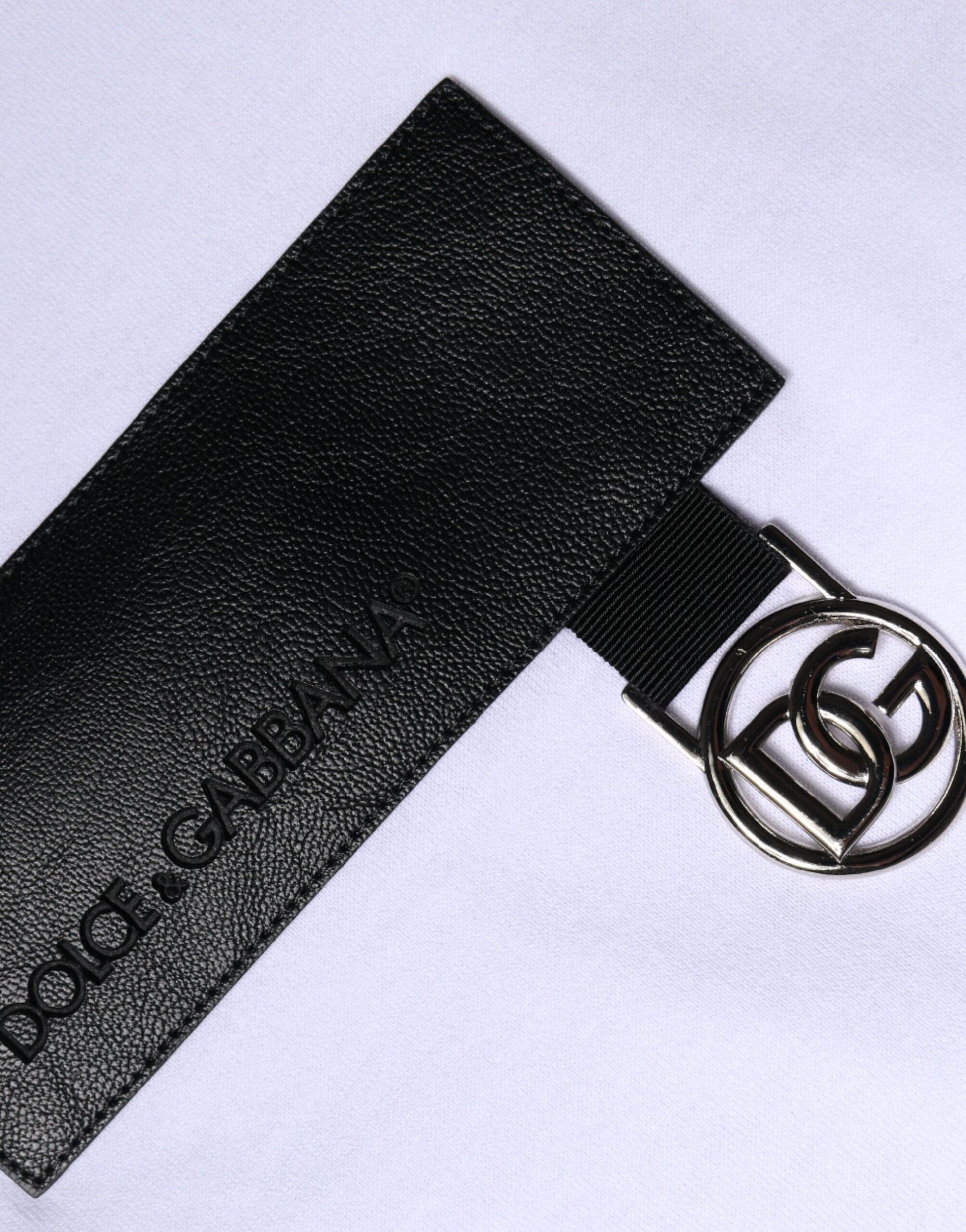 Dolce & Gabbana White Logo Patch Cotton Crew Neck T-shirt Dolce & Gabbana