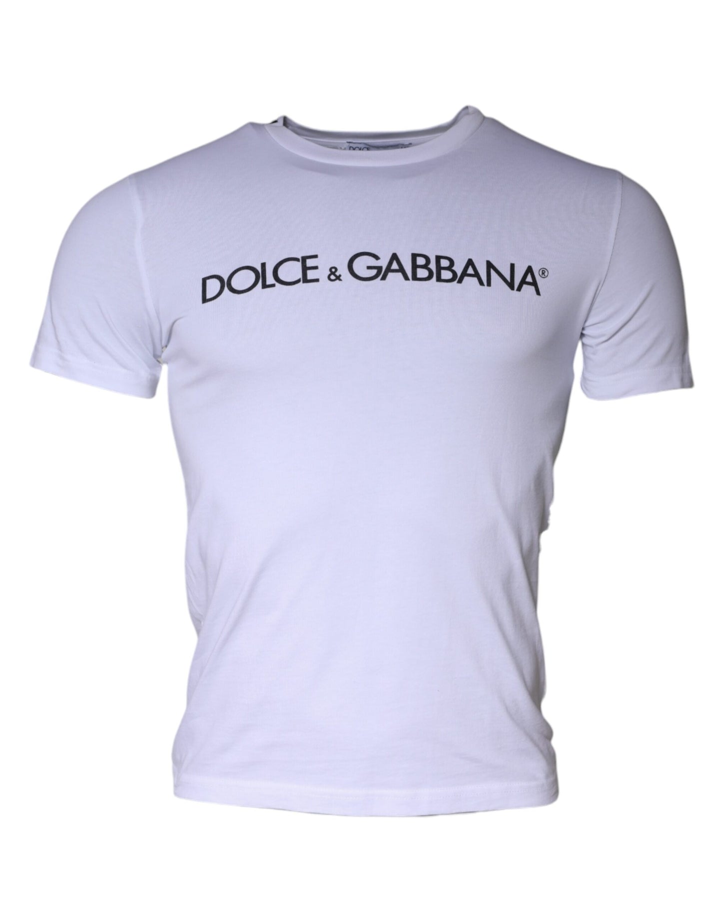 Dolce & Gabbana White Logo Print Cotton Crew Neck T-shirt Dolce & Gabbana