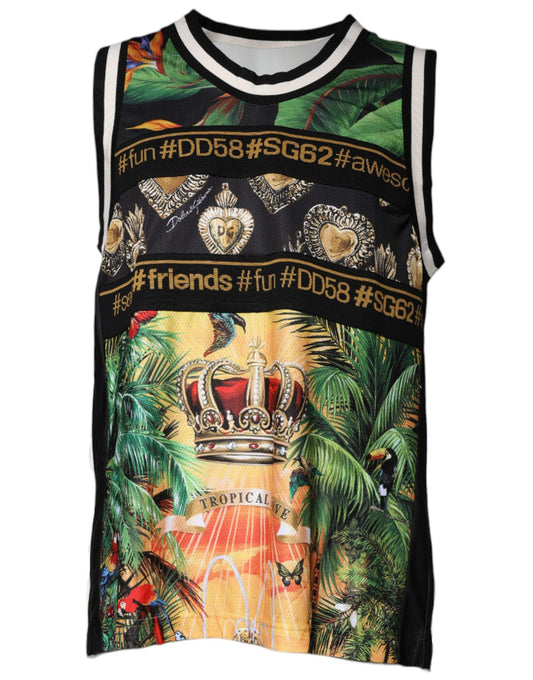 Dolce & Gabbana Multicolor Tropical Sleeveless Tank T-shirt Dolce & Gabbana