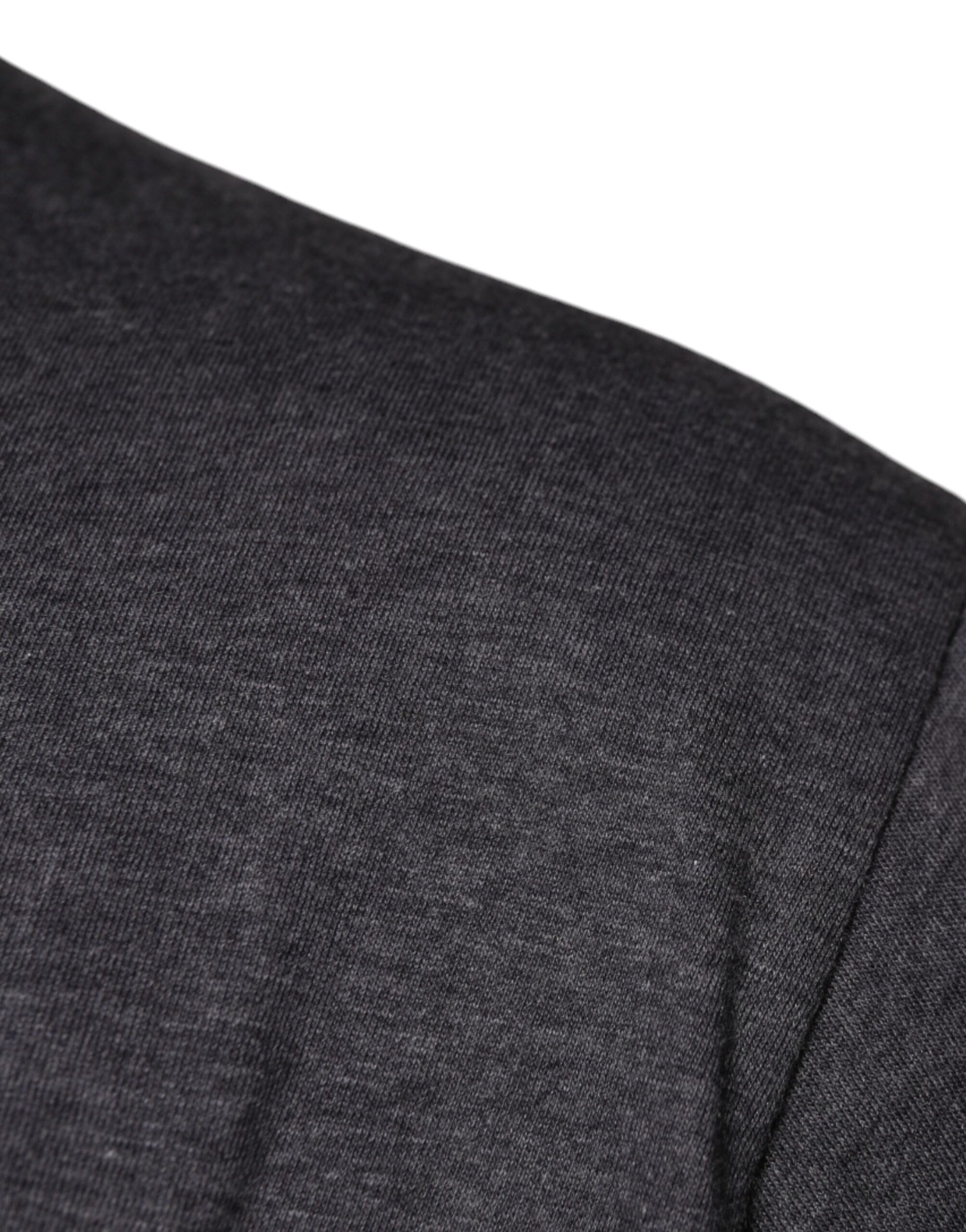 Dolce & Gabbana Gray Logo Patch Cotton Crew Neck T-shirt Dolce & Gabbana