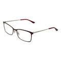 Hugo Boss burgundy stainless steel glasses frames with sleek design and adjustable temples, suitable for everyday wear.