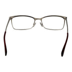Hugo Boss burgundy stainless steel glasses frames with sleek design and subtle branding, suitable for stylish eyewear.