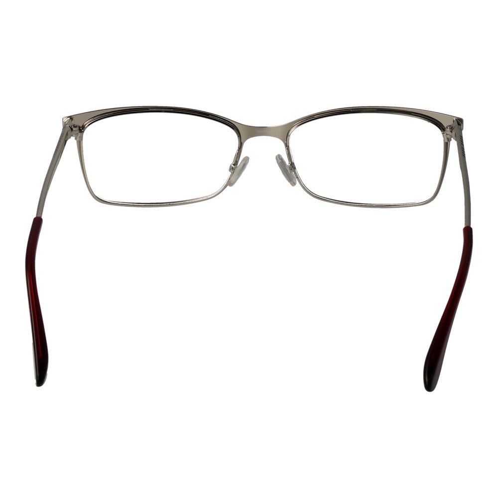 Hugo Boss burgundy stainless steel glasses frames with sleek design and subtle branding, suitable for stylish eyewear.