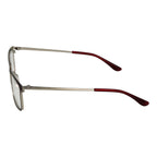 Hugo Boss burgundy stainless steel glasses frames with sleek design and clear lenses, stylish eyewear for everyday fashion.