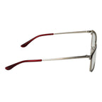 Hugo Boss burgundy stainless steel glasses frames with sleek design and adjustable nose pads for a stylish look.