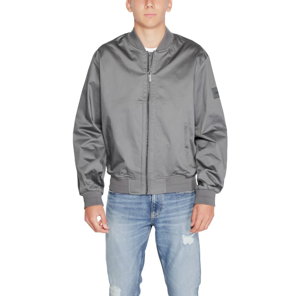 Calvin Klein Gray Organic Cotton Jackets & Coat Calvin Klein