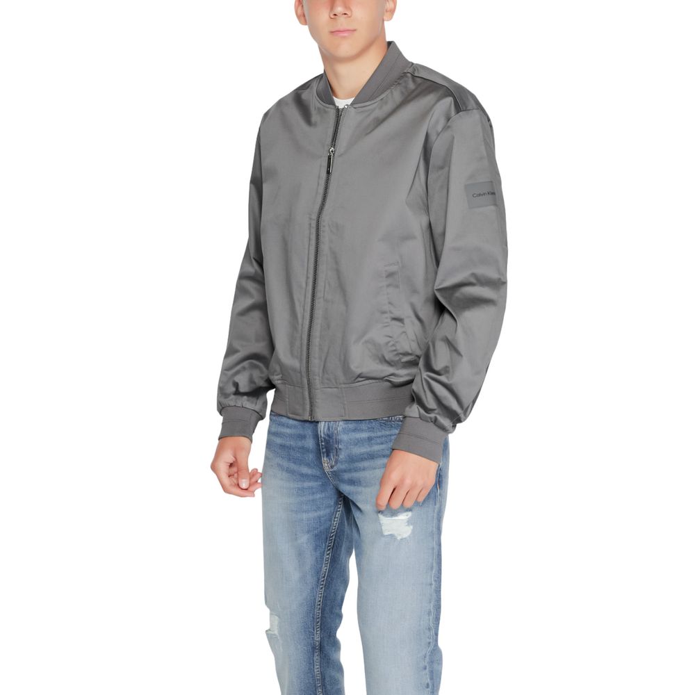 Calvin Klein Gray Organic Cotton Jackets & Coat Calvin Klein