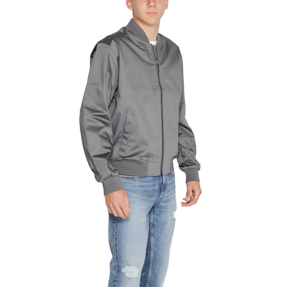 Calvin Klein Gray Organic Cotton Jackets & Coat Calvin Klein